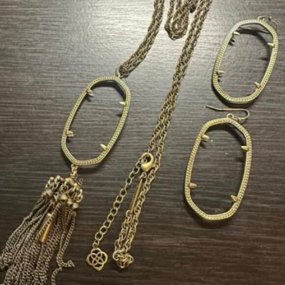 Kendra Scott Antique Bronze/Brass Rayne Danielle Open FRAMES ONLY - Picture 1 of 3